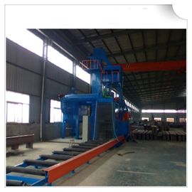 Baja tembakan beam struktur H peledakan mesin / Roller Conveyor Sand Blasting mesin