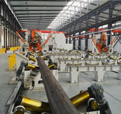 HM2500/14000 14m CNC Otomatis Pole Cahaya Seam Penutupan Mesin Las Max 2500mm Diameter